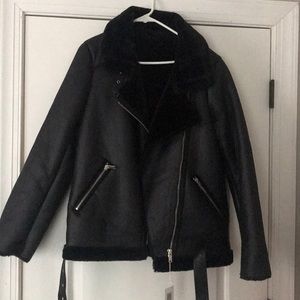Oversized Faux Moto Jacket  size XL